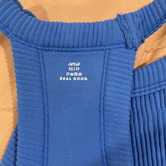 Blue Ribbed Women's Top - Picture 5 of 5